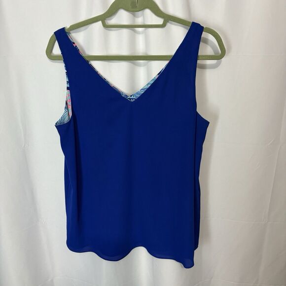 Lilly Pulitzer Florin Reversible Tank Twilight Blue Scale Up Sz M NWOT Preppy - Picture 7 of 7